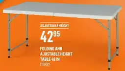 Canac Folding and Ajustable Height Table 48 in offer