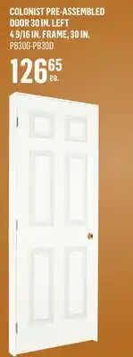 Canac Colonist Pre-Assembled Door 30 in. Left 4 9/16 in. Frame offer