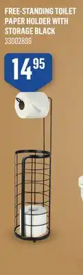 Canac Free-Standing Toilet Paper Holder with Storage Black offer