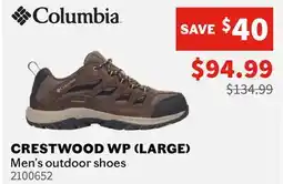 Sports Experts COLUMBIA - Crestwood WP - Men's outdoor shoes offer