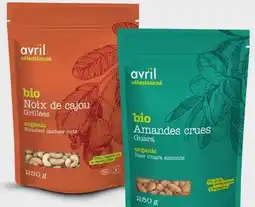 Avril Noix de cajou grillées bios ou amandes Guara crues bios sélectionnées offer