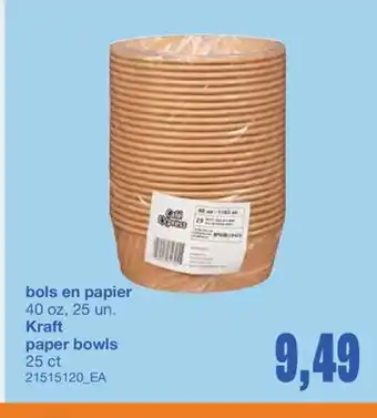 Wholesale Club BOLS EN PAPIER 40 OZ, 25 UN offer