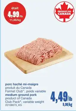 Wholesale Club PORC HACHÉ MI-MAIGRE offer