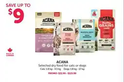 Mondou ACANA Selected dry food for cats or dogs offer