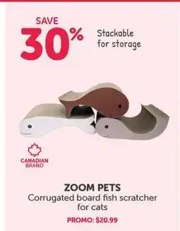 Mondou ZOOM PETS Corrugated board fish scratcher for cats offer