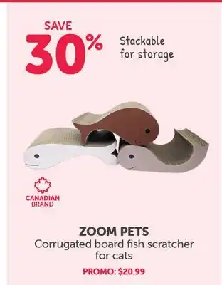 Mondou ZOOM PETS Corrugated board fish scratcher for cats offer