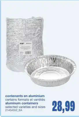 Wholesale Club CONTENANTS EN ALUMINIUM offer