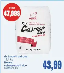 Wholesale Club RIZ À SUSHI CALROSE, 18,1 KG offer