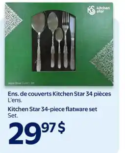 Walmart Ens. de couverts Kitchen Star 34 pièces offer