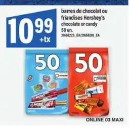 Maxi barres de chocolat ou friandises Hershey's offer