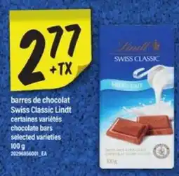 Maxi LINDT SWISS CLASSIC CHOCOLATE BARS offer