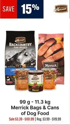 Ren’s Pets Depot 99 g - 11.3 kg Merrick Bags & Cans of Dog Food offer