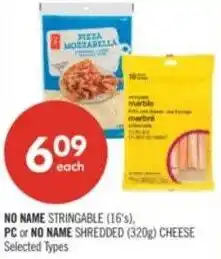 Shoppers Drug Mart No name stringable PC or no name shredded cheese offer