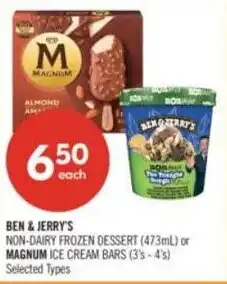 Shoppers Drug Mart Ben & jerry's or magnum ice cream bars offer