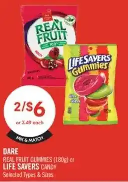 Shoppers Drug Mart Dare real fruit gummies offer