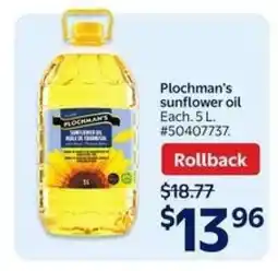Walmart Plochman's Sunflower Oil offer
