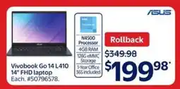 Walmart Vivobook Go 14 L410 14 FHD Laptop offer