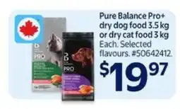 Walmart Pure Balance Pro+ dry dog food or dry cat food offer