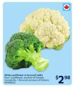 Walmart White Cauliflower or Broccoli Stalks offer