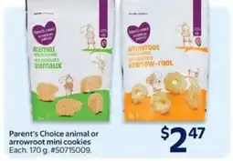 Walmart Parent's Choice animal or arrowroot mini cookies offer