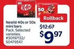 Walmart Nestlé 40s or 50s mini bars offer