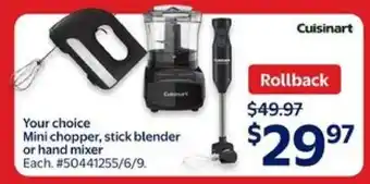 Walmart Cuisinart Mini Chopper, Stick Blender or Hand Mixer offer