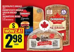 Food Basics Rudolph's Bread, Dempster's Whole Grain Bread, Signature Buns offer