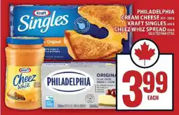 Food Basics Philadelphia Cream Cheese, Kraft Singles, Cheez Whiz Spread offer