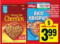 Food Basics Kellogg’s Rice Krispies Cereal & General Mills Honey Nut Cheerios offer