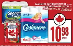 Food Basics Cashmere Bathroom Tissue, Sponge Towels Ultra, Scotties Facial Tissues offer