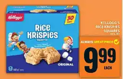 Food Basics KELLOGG’S RICE KRISPIES SQUARES offer