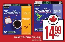Food Basics TIMOTHY’S COFFEE CAPSULES offer