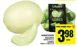 Food Basics Honeydew Melons and Limes offer