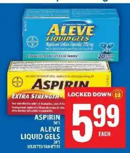 Food Basics Aspirin 50's / Aleve Liquid Gels 20's offer