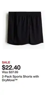 H&M 2-Pack Sports Shorts with DryMove offer