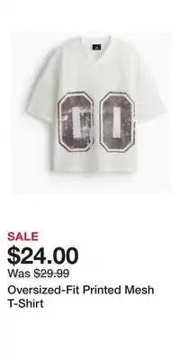 H&M Oversized-Fit Printed Mesh T-Shirt offer
