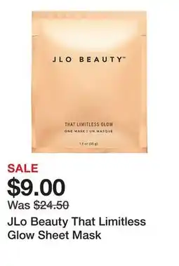 Sephora JLo Beauty That Limitless Glow Sheet Mask offer
