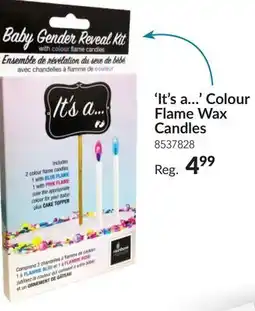 Party City It's a… Colour Flame Wax Candles, Blue/Pink, 5.5-in, 2-pk, for Gender Reveal offer