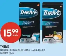 Shoppers Drug Mart Thrive nicotine replacement gum or lozenges offer