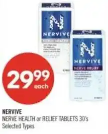 Shoppers Drug Mart Nerve health or relief tablets offer