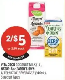 Shoppers Drug Mart Vita coco or natur-a or earth's own offer