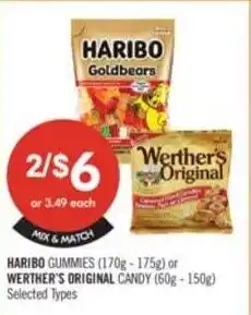 Shoppers Drug Mart Haribo gummies or werther's original candy offer