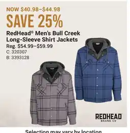 Cabela's RedHead Men's Bull Creek Long-Sleeve Shirt Jackets offer