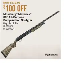 Cabela's Mossberg Maverick 88 All-Purpose Pump-Action Shotgun offer