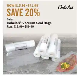 Cabela's Select Cabela's Vacuum Seal Bags offer
