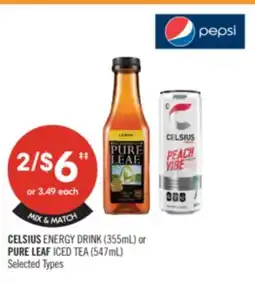 Shoppers Drug Mart CELSIUS Energy Drink (355mL) or PURE LEAF Iced Tea (547mL) offer