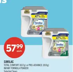 Shoppers Drug Mart SIMILAC TOTAL COMFORT (837g) or PRO-ADVANCE (859g) INFANT FORMULA POWDER offer