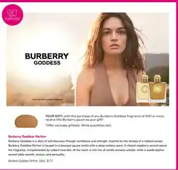 Shoppers Drug Mart Burberry Goddess Parfum offer
