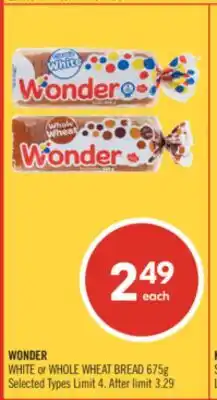 Shoppers Drug Mart WONDER WHITE or WHOLE WHEAT BREAD offer