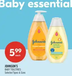 Shoppers Drug Mart JOHNSON'S BABY TOILETRIES offer